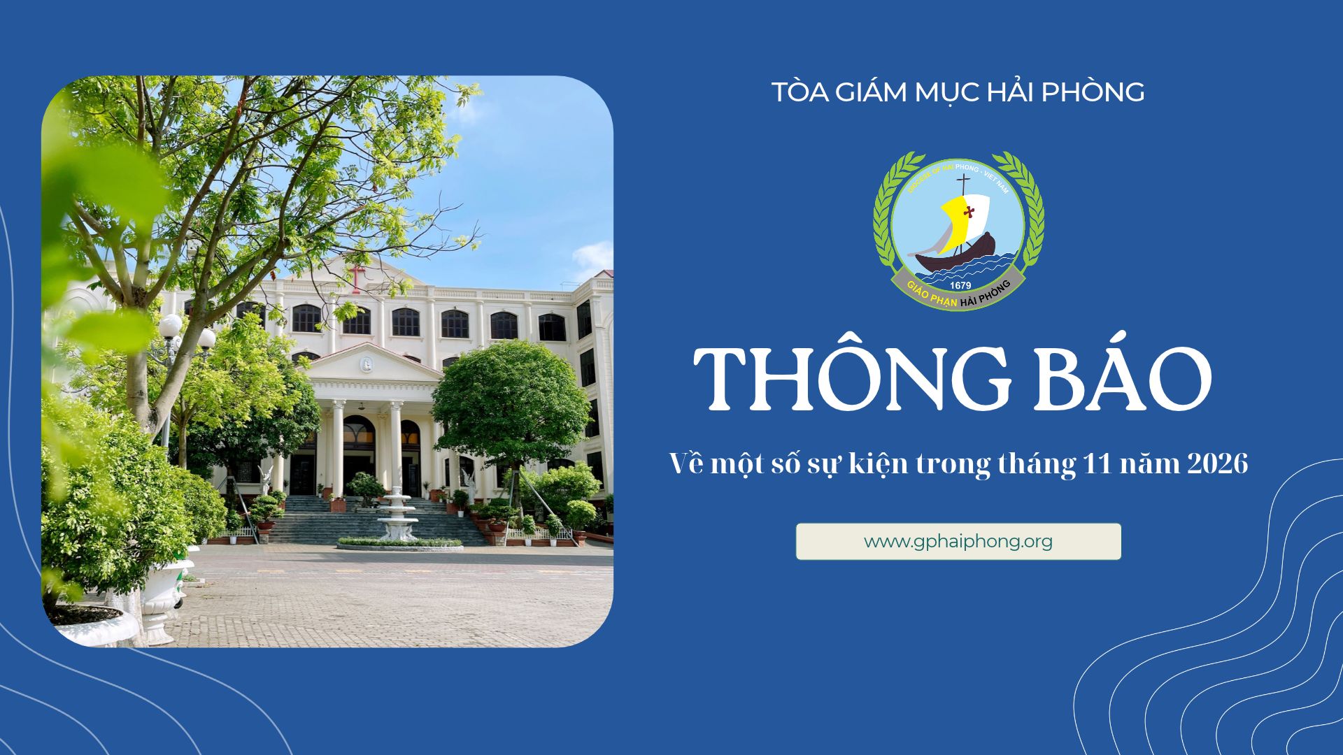 Tòa Giám mục Thông báo về một số sự kiện trong tháng 11 năm 2026